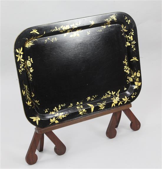 A Regency papier mache tea tray, 31 x 22.5in.